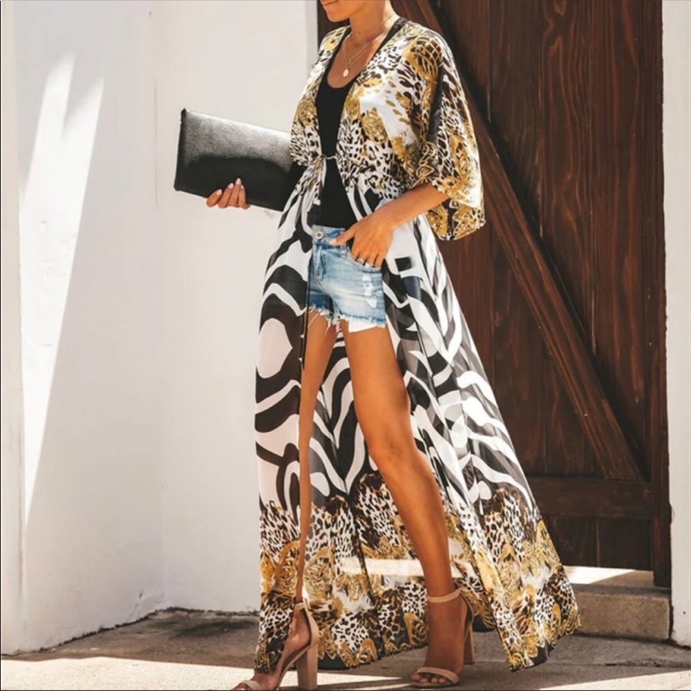 🐾ANIMAL PRINT🐾LONG KIMONO-MUTI PRINT-ONE SIZE